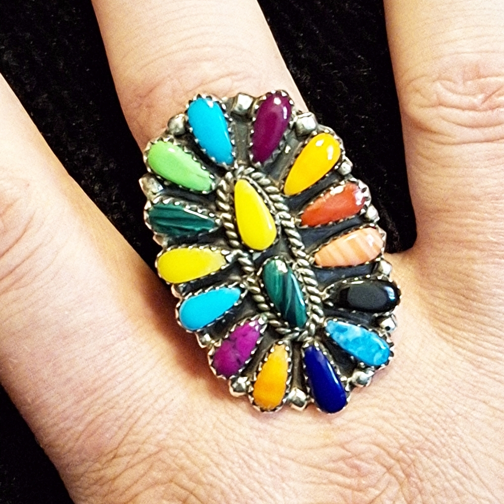 ✨️OOAK! JULIANA WILLIAMS RARE! Sterling Silver and Multi Semiprecious Stone Ring